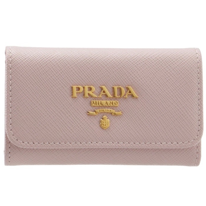 PRADA 1PG004-QWA-F0E18 ALABSTRO プラダ 4連キーケース サフィアーノ メタル アラバストロ×ゴールド/取寄品 56,628円