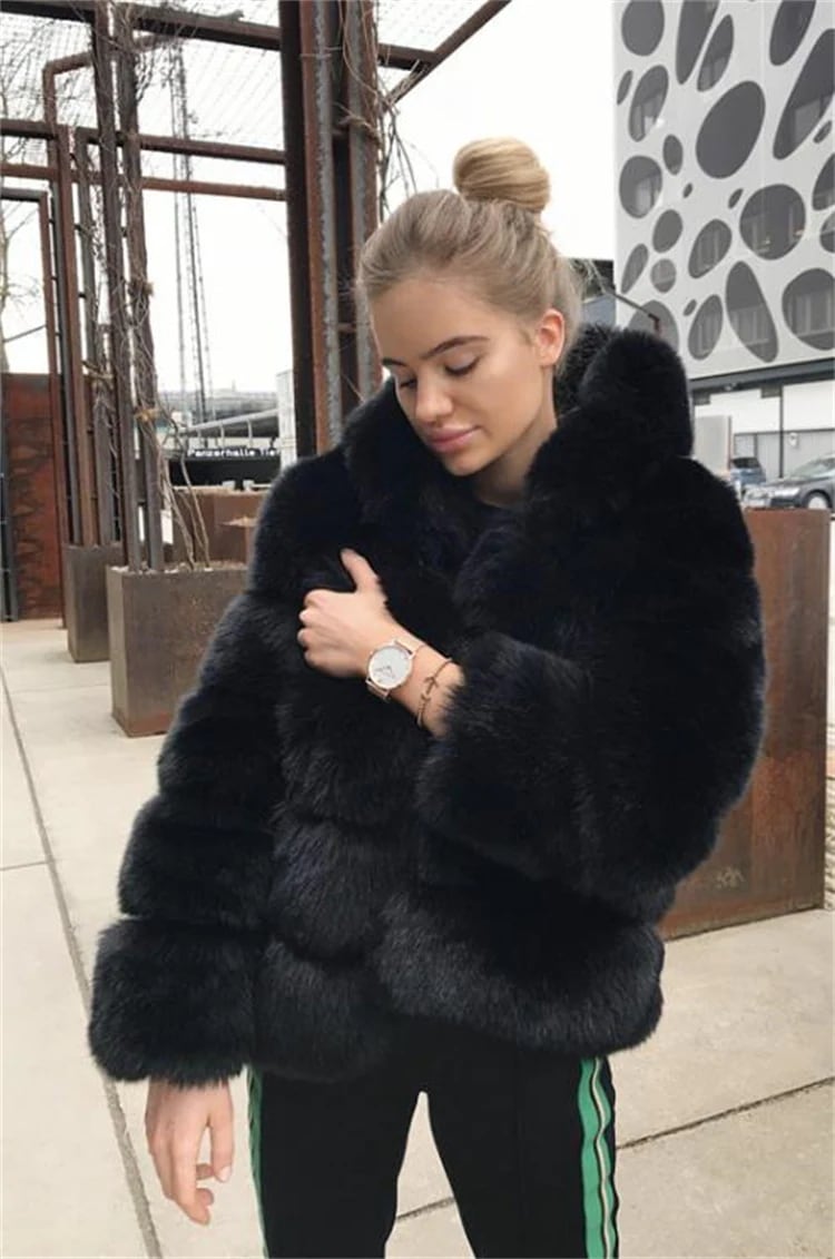 激安セール ファーコート 24 あったかグッズ 風 キツネ毛コート 擬コート 毛皮コート 帽子付き 中長セクション