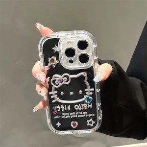 【急速出荷】かわいい鏡 キティー ちゃんiphoneケース耐衝撃 キラキラ スマホケース キラキラ iPhone12iphone13pro iphone14/15 pro iphone11pro ma