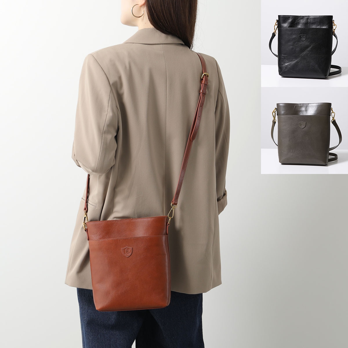 BELLIES YORK ベリーズヨーク ショルダーバッグ BYHLB10917 レディース イタリアンレザー クロスボディ ポシェット ロゴ カラー3色