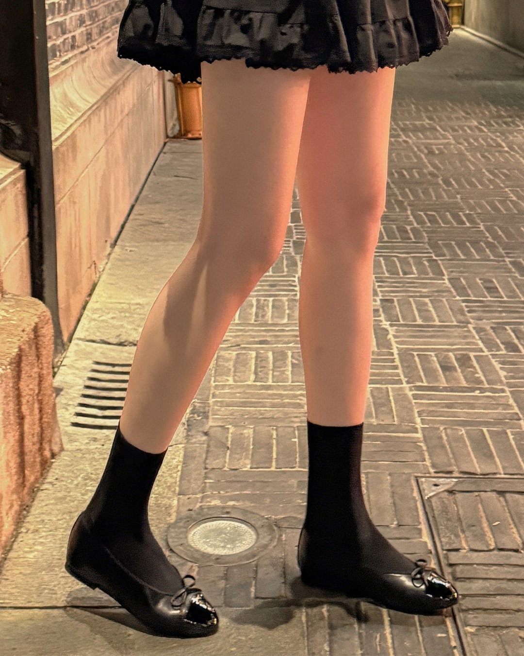 ヒロシ配色フラットシューズ韓国ファッション レディース