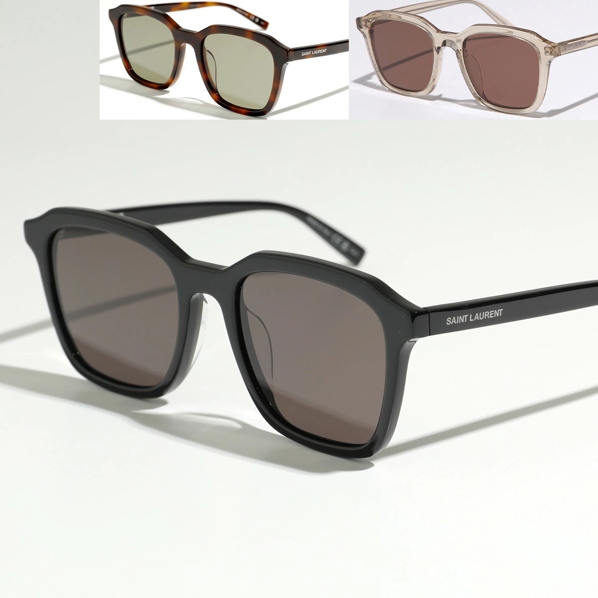 SAINT LAURENT サンローラン サングラス SL 457 メンズ スクエア型 セルフレーム クリアフレーム フルリム ロゴ アイウェア カラー3色