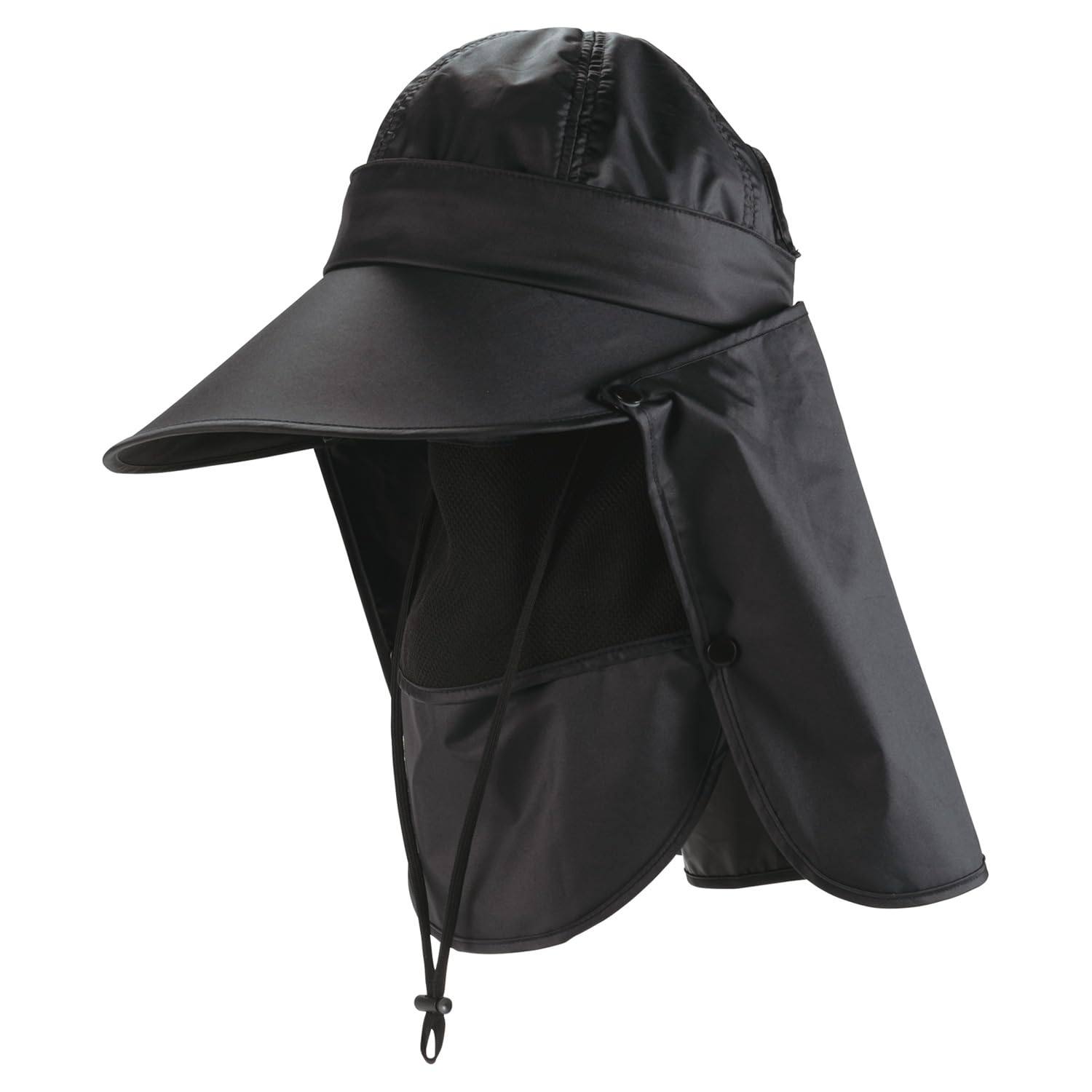 [Wpc.] 最強の日傘 UVO（ウーボ）UV4wayサンバイザー ブラック 遮熱/遮光率100%/UVカット率100%/UPF50＋レディース 帽子 紫外線対策 フルカバー 洗濯可能 サイズ調節 U