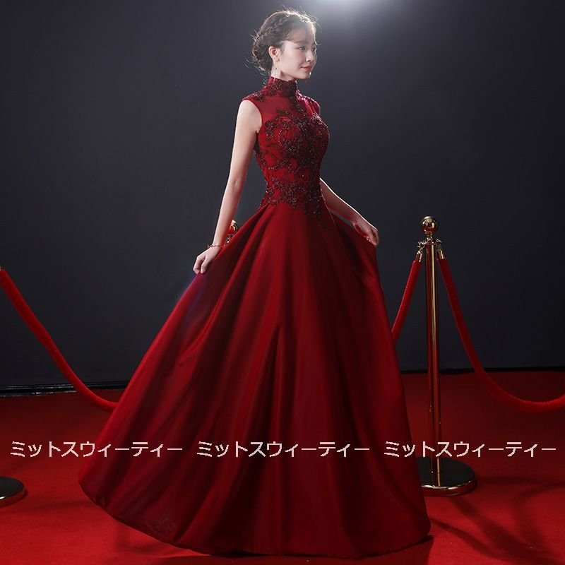 カラードレス ロングドレス 演奏会 コンサート 披露宴 イブニングドレス 二次会 フォーマルドレス