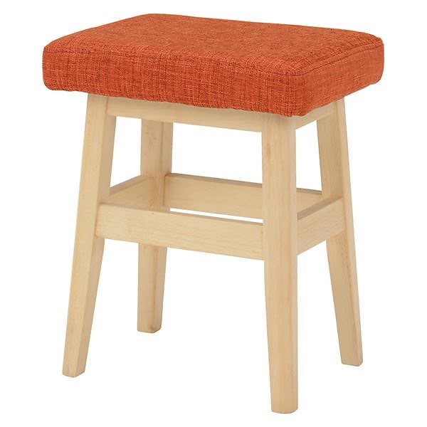 ロースツール（腰掛け椅子/チェア） 木製 高さ44.5cm 北欧風 オレンジ