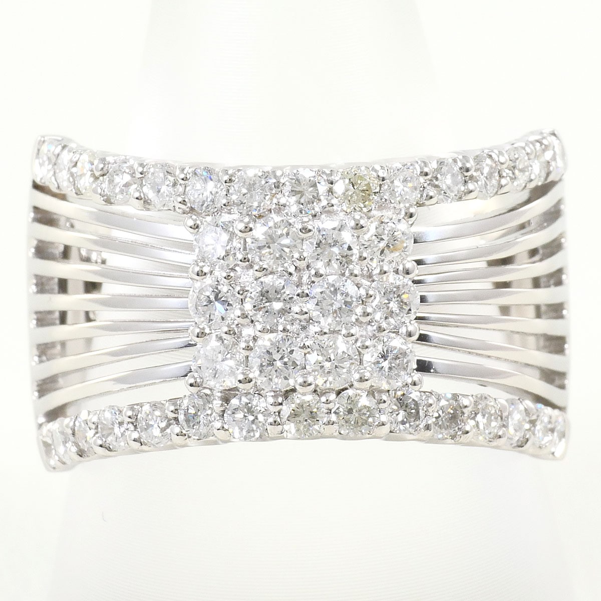 PT900 プラチナ リング・指輪 17号 ダイヤモンド 1.20ct 鑑別書 総重量約14.3g ジュエリー 中古