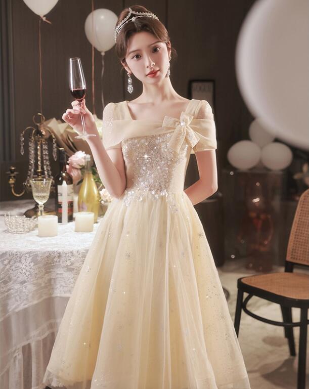 【送料無料】宴会ドレス Aラインドレス パーティードレス ロング丈ワンピース 半袖 忘年会 ドレス 花嫁の介添え人