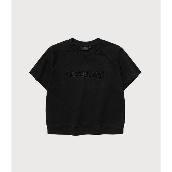 女性クロップパールクーパーロゴハーフスウェットシャツ B1 CO2502ST93 BK