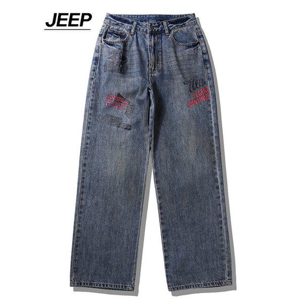 男女共用プリントワイドヴィンテージデニムパンツ(JQ1DPU502)_DG