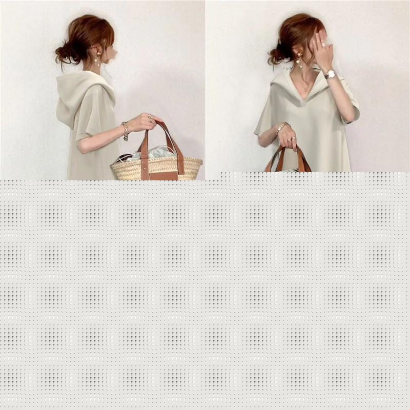 ワンピース ロング 夏 切替 裾サイドプリーツ フード付き 半袖 着痩せ フォーマル レディース 夏服 vネック aライン 夏ワンピース 40代 50代 30代 ol アジアン【短納期】安い