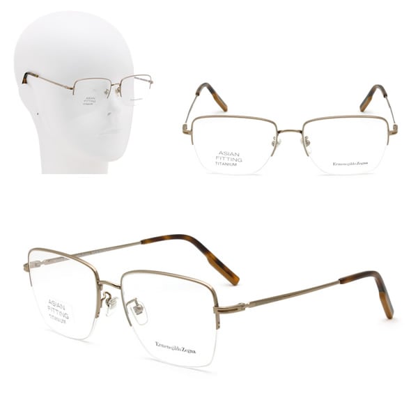 フレームのみ EZ5209-D/V 036 56 Ermenegildo Zegna ブロンズ メガネ 眼鏡 ノーズパッド