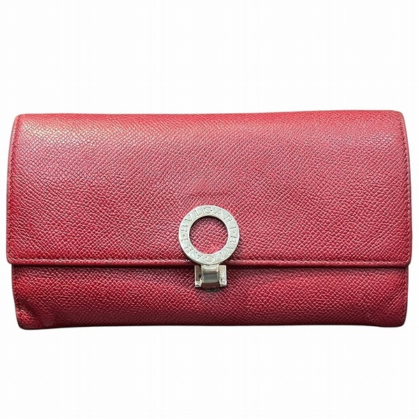 ブルガリ ブルガリブルガリ BVLGARI 33889 レッド 長財布 レディース 【中古】