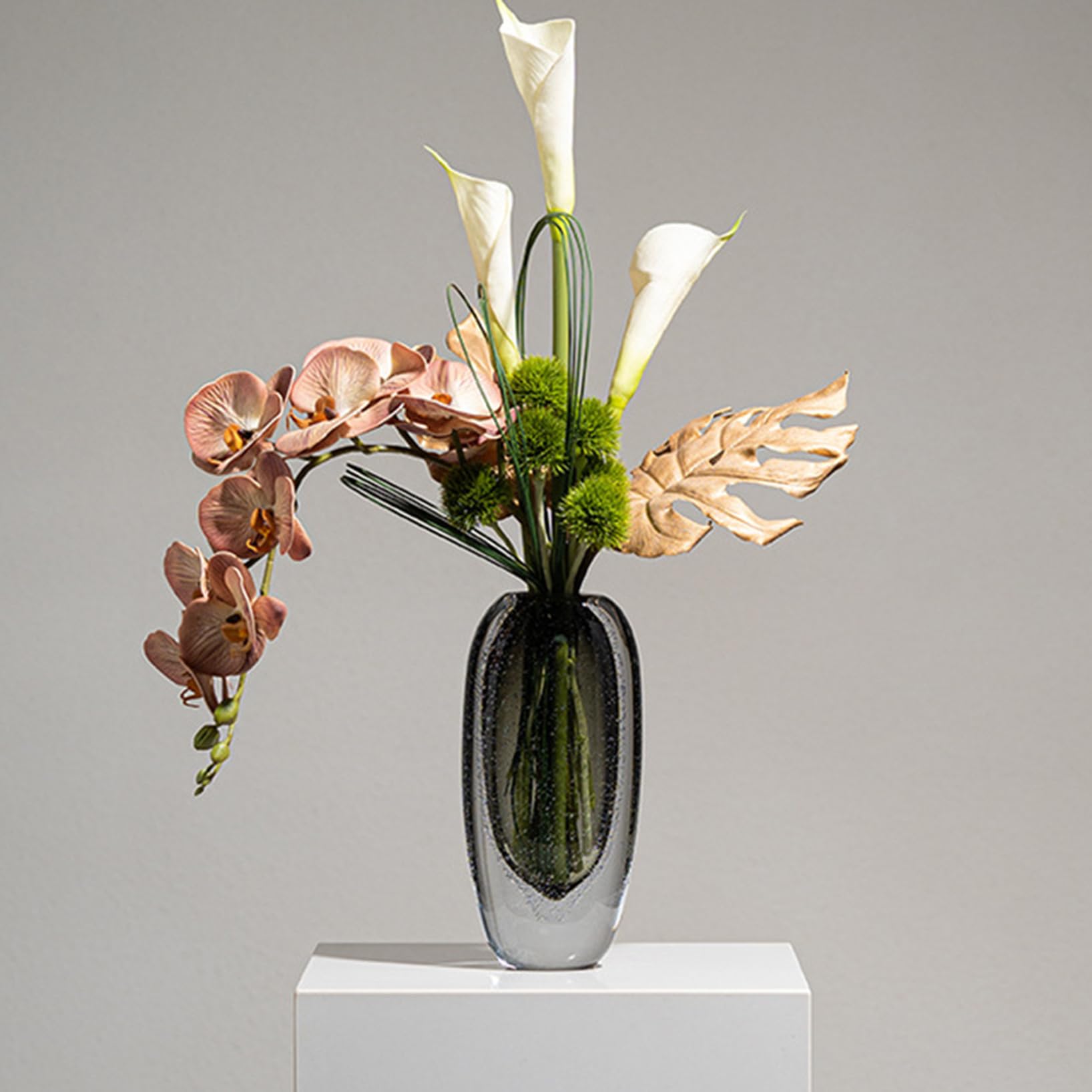 HGJH 造花アレンジメント 侘び寂び シルクフラワー レトロブーケ F ヴィンテージスタイルの花束 造花セット 装飾花 玄関 ホテル装飾用 カラー3 ロビー向け 大型花束 陶器付き フェイクフラワー 14,425円