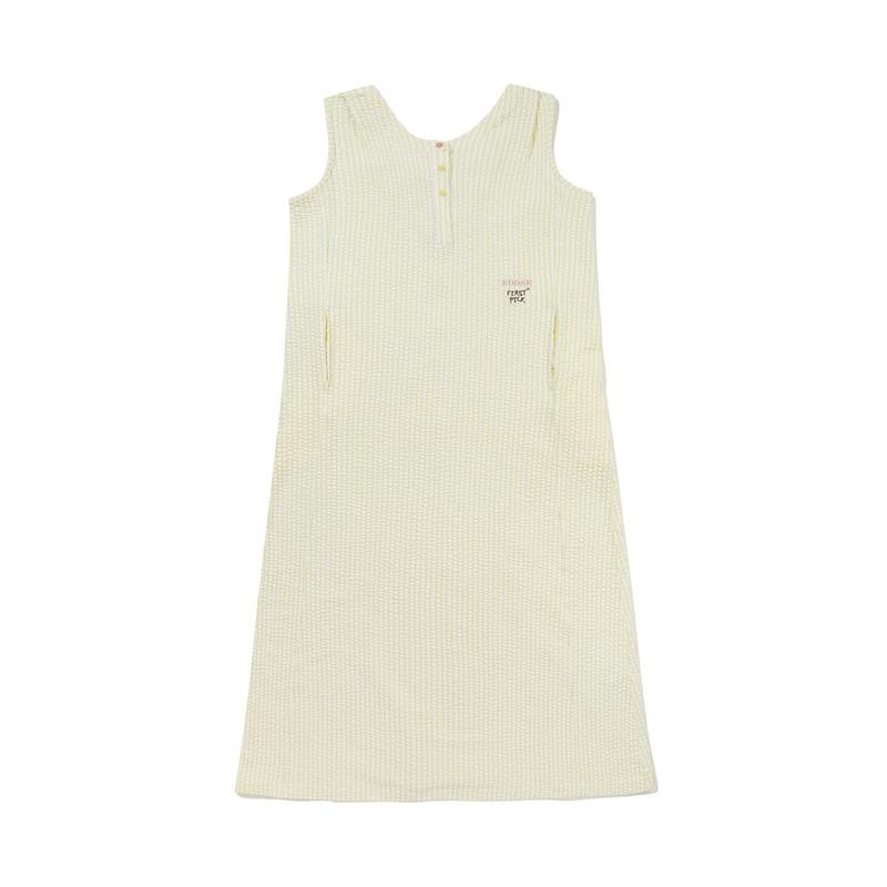 [公式]シネラウンジ シアサッカー スリーブレスワンピース IVORY