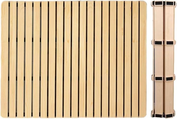 極厚３cm すのこベッド 折りたたみベッド マット ロール式ベッド 木製 コンパクト ベッドフレーム 滑り止め付き キャンプマット(ベージュ, クイーン 160x200x3cm)