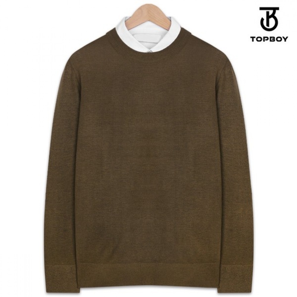 (TOPBOY) シンプルなキャッシュライクラウンドニット (SM136)