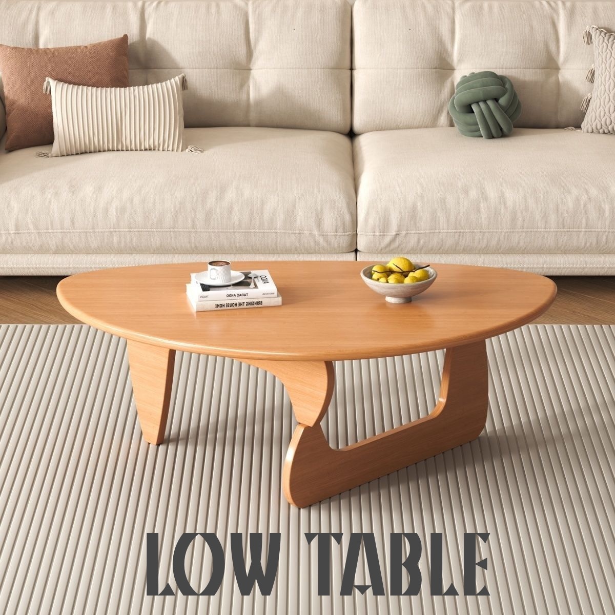 無垢材 木製 ローテーブル リビングテーブル センターテーブル モダン カフェ風 オーバル