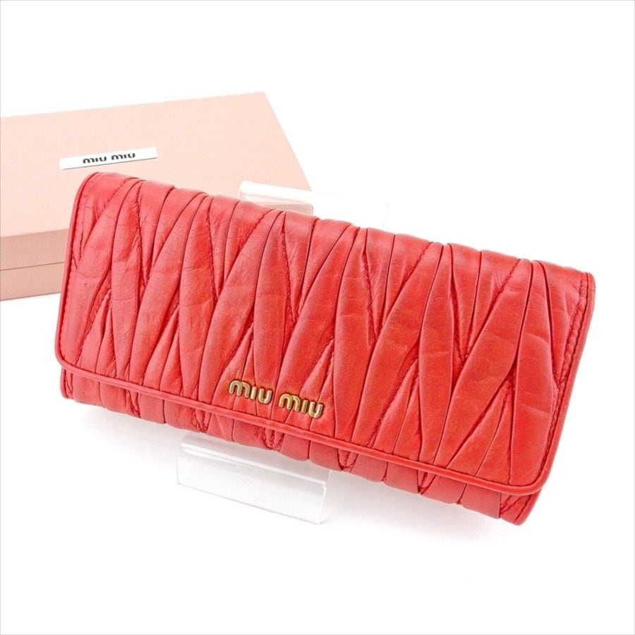 長財布 財布 ファスナー付き マテラッセ ピンク ゴールド 中古