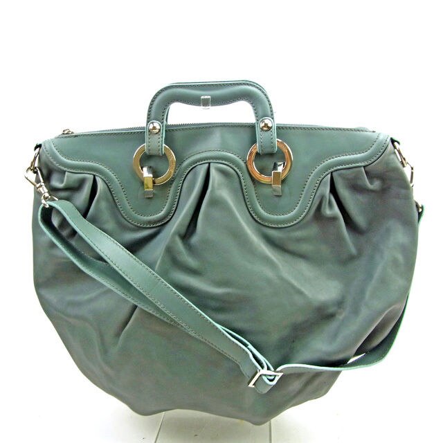 ハンドバッグ 2WAYショルダー ブルー 中古