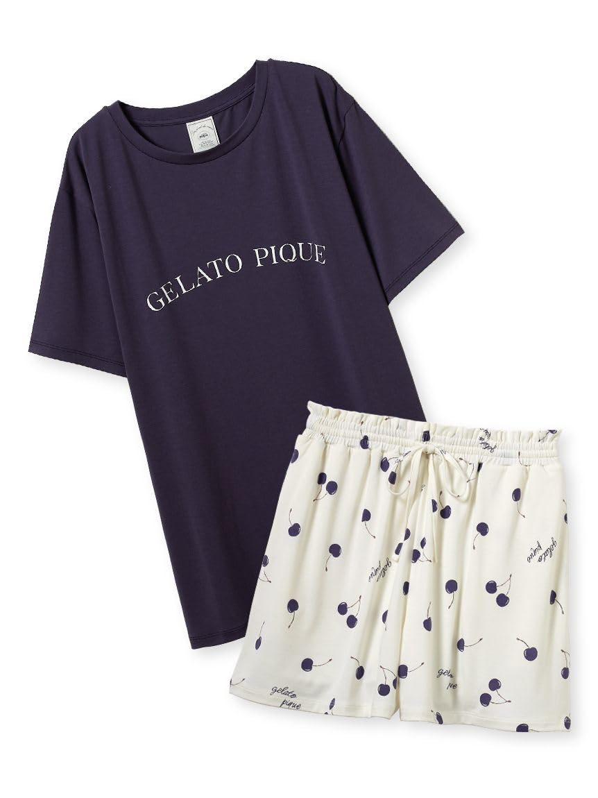 [ジェラート ピケ] モチーフ4柄ワンポイントTシャツ+ショートパンツSET PWCT252311 レディース NVY 14,800円
