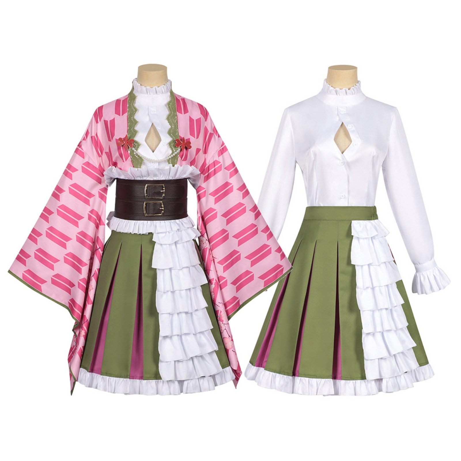 【Azuiblc】鬼滅の刃　コスプレ衣装 甘露寺蜜璃 5周年記念祭 コスプレ和服 描き下ろし コスチュームセット グッズ おしゃれ アニメ