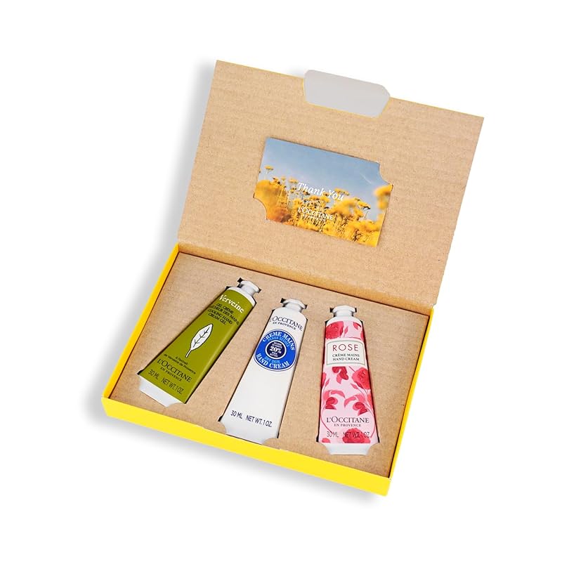 ロクシタン(LOCCITANE) ハンドクリームギフトセット THANK YOU ×3本 BOX入り(ヴァーベナアイス シア ローズ) ギフト 誕生日 人気 女性 男性 送別 プレゼント プチギフト