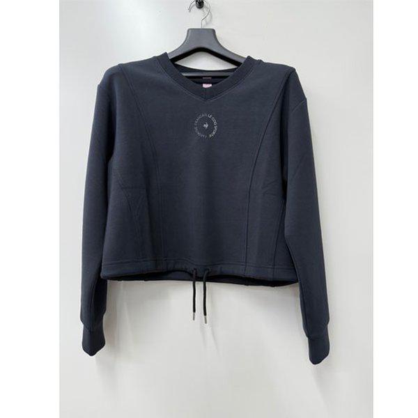 女性用モダールダブルテンションルーズフィットVネックTシャツ QQ322OFS81 BLK