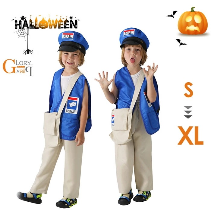 キッズ 郵便配達衣装 子供用コスチューム ハロウィン 子供 コスプレ仮装 ステージ衣装 3点セット be374c0c0m6