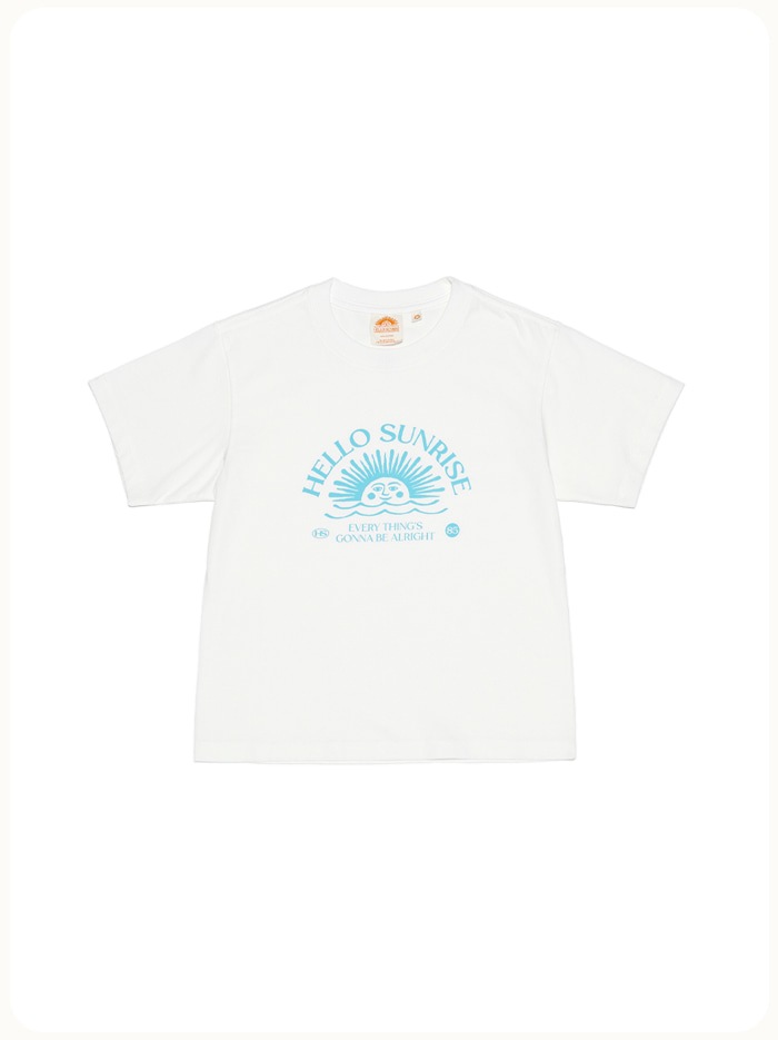 HELLO SUNRISE Arch Logo Baby Tee (W) Marshmallow White