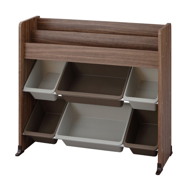 ETHR-26R ウォールナット 絵本棚付トイハウスラック メーカー直送