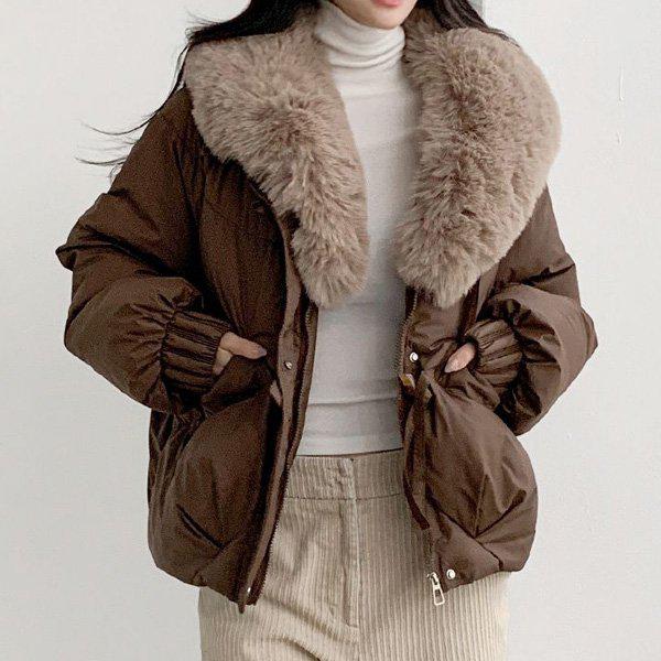 Hスタイル(OT)ファーカラーパディングジャンパー(943) 冬 女性 パディングジャンパー ジャケット アウター ファー取り外し可能 キルティング