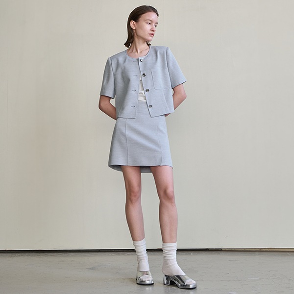 (SK-4926)IRENE HIGH WAIST MINI SET-UP SKIRT