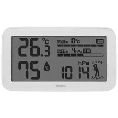 他サイト： 【在庫有】ドリテック O-707 気圧がわかる温湿度計「天気deミカタ」気象監修：日本気象協会　気圧 気温 湿度【日付指定・代引き不可】の商品画像