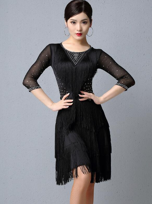 「エレガントラテンダンス専用」ダンス ドレス 優雅 演出服競技用 ワルツドレス 高級感 エレガント ステージ衣装 踊りドレス 大人 イベント服 スタンダダンス 品質良い シフォン 格好良い 華やか 不