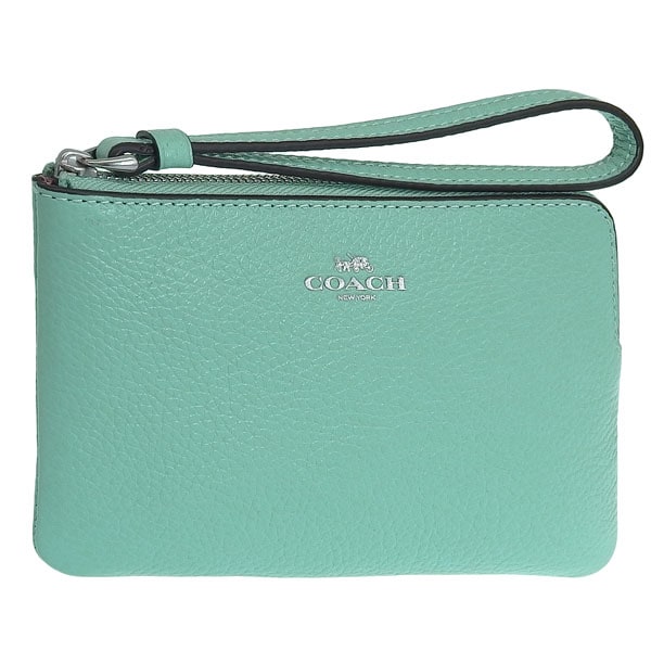 コーチ ポーチ レディース アウトレット コーナージップ リストレット リファインドぺブルレザー ブルー PBBLD LTH CRNR ZIP CP483SVVSW COACH