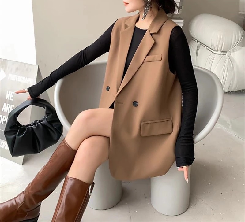 アウター 韓国ファッション ジャケット 新作 ベスト レディース ゆったり ノースリーブ ベスト 通勤 アウター スーツ ベスト ジャケット