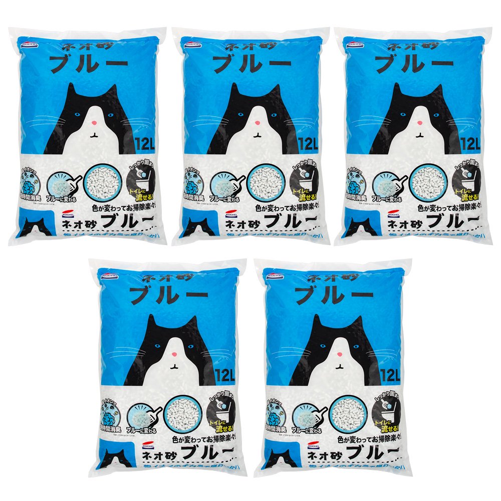 猫砂　お一人様１点限り　コーチョー　ネオ砂　ブルー　１２ＬX５袋　流せる　固まる　燃やせる　ＣＲＣ30―14―20―10―00