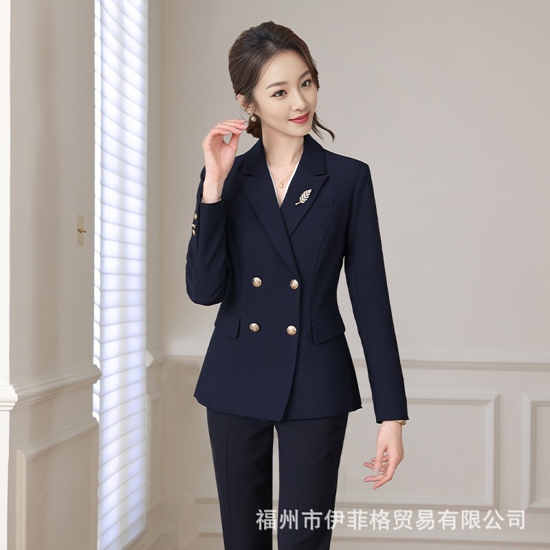 プロフェッショナルスーツレディース 2024 春スリムフィット女神スタイルスーツジャケットホワイトカラー弁護士カスタマーサービススーツ作業服