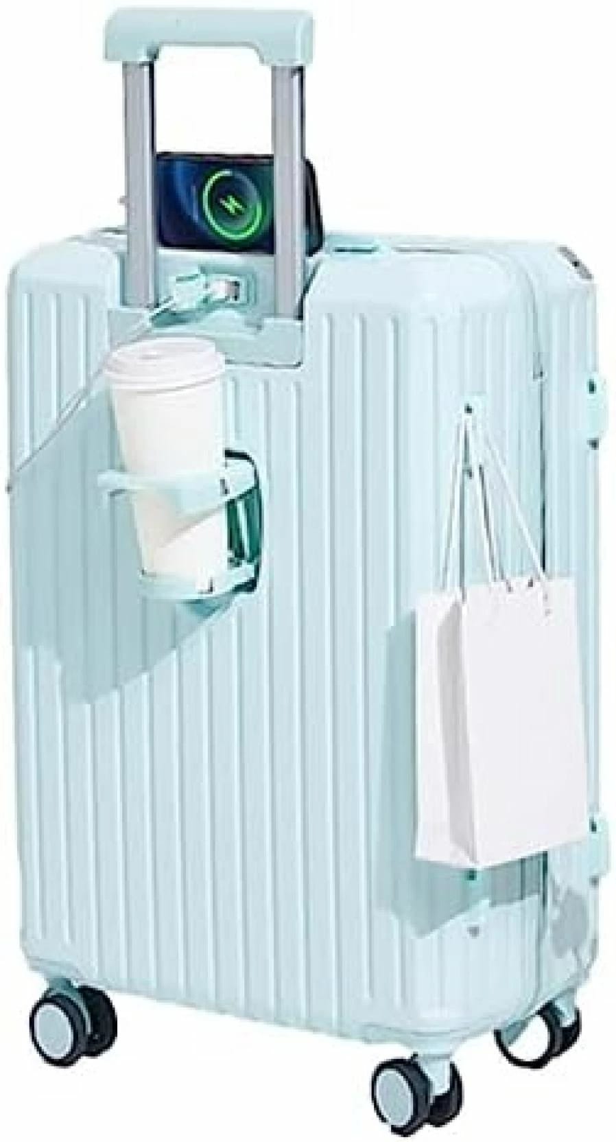 スーツケース キャリーケース USBポート付き ビジネス キャリーバッグ 充電口 多収納ポケット 静音 小型 TSAロック付 旅行 出張 側面フック カップボルダー付き 可愛い 丈夫 耐久性 女性用