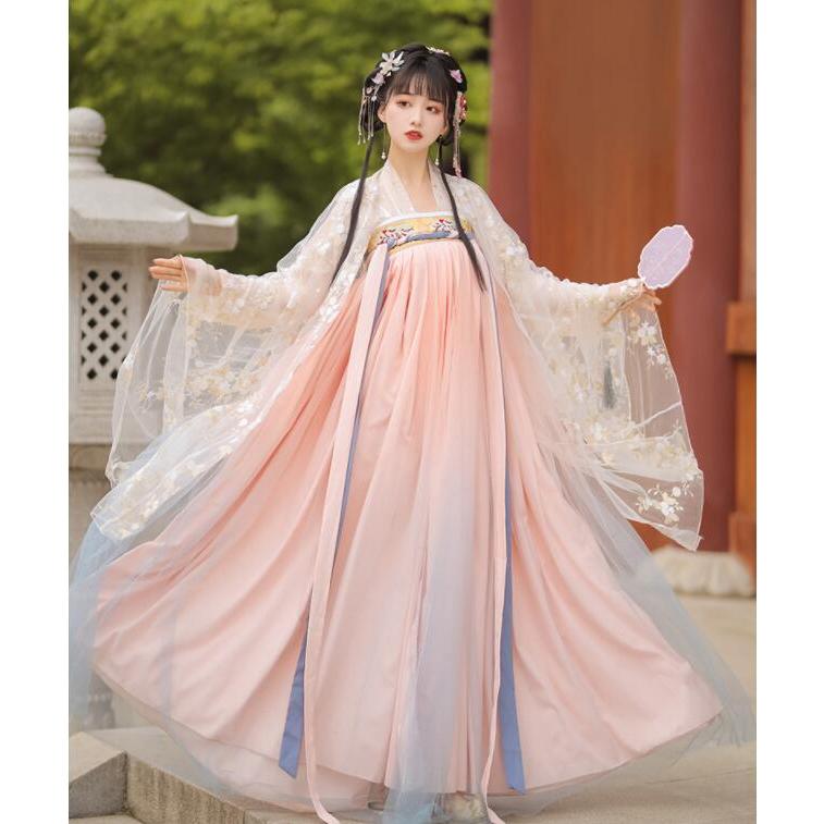 漢服 唐装 中華コスプレ衣装 3点セットレディース ハロウィン衣装 中華服 チャイナ服 華流舞台ステージ衣装 中国古代 仮装 変装 可愛い漢服 刺 きらきら 華やか30%までに制限