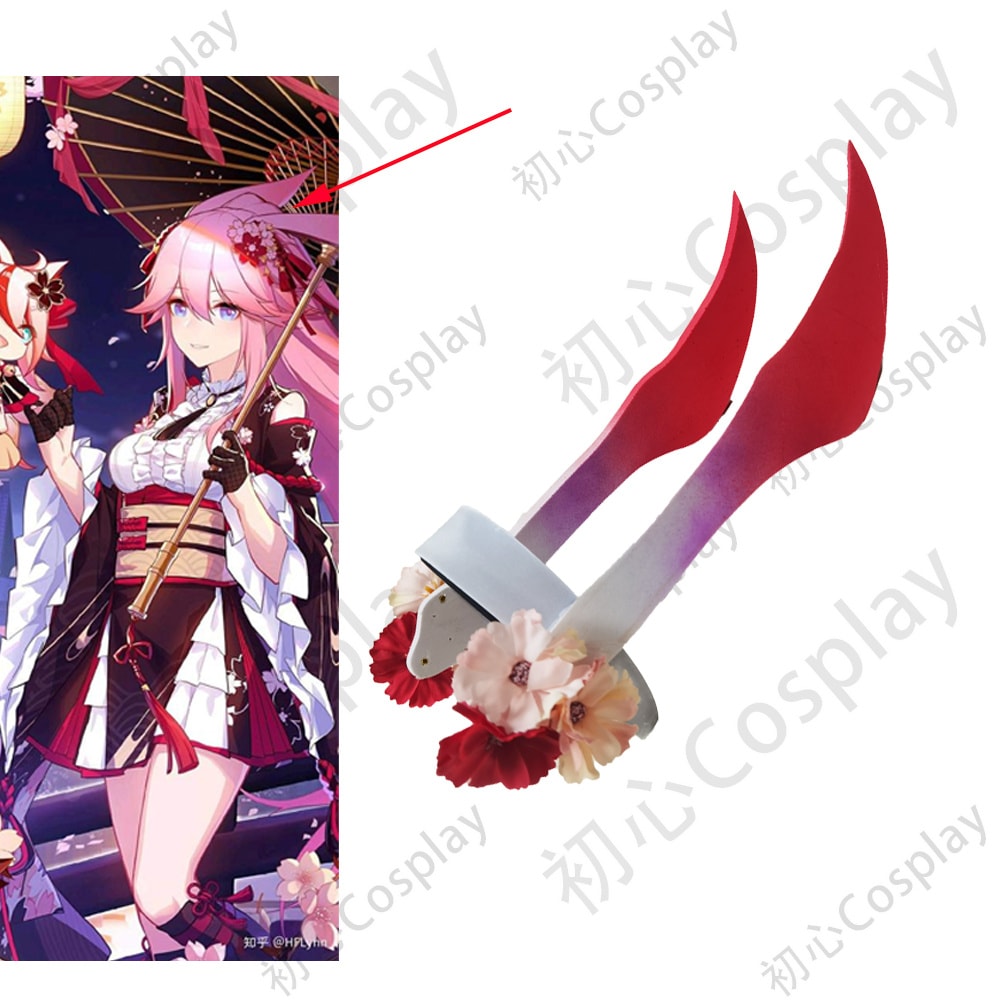 崩壊学園 八重桜 髪飾り 道具 cosplay服部品 3Dプリント 別体設計 A31