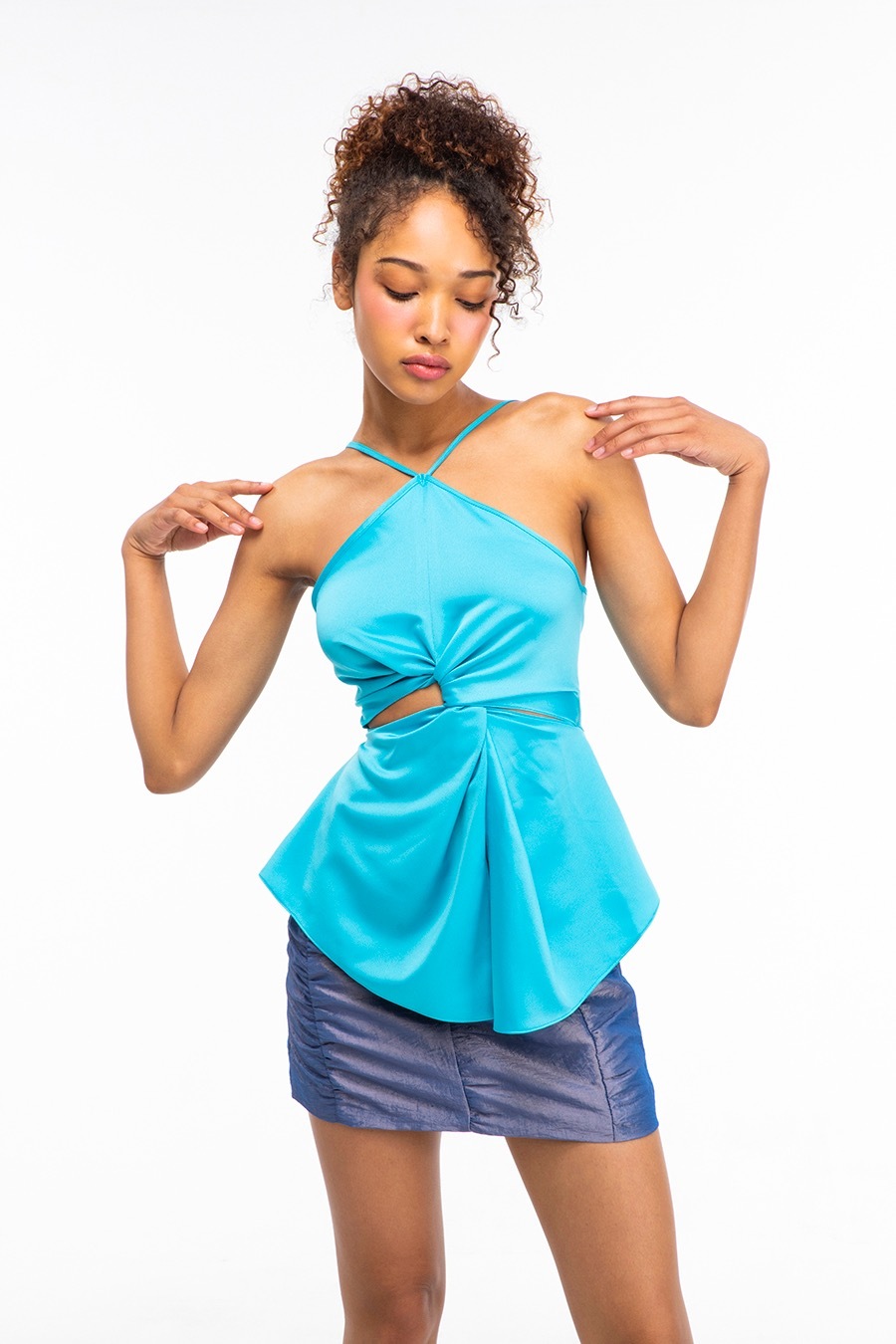 衝撃特価 Summer 22 Nymphs blouse (BLUE) ベスト