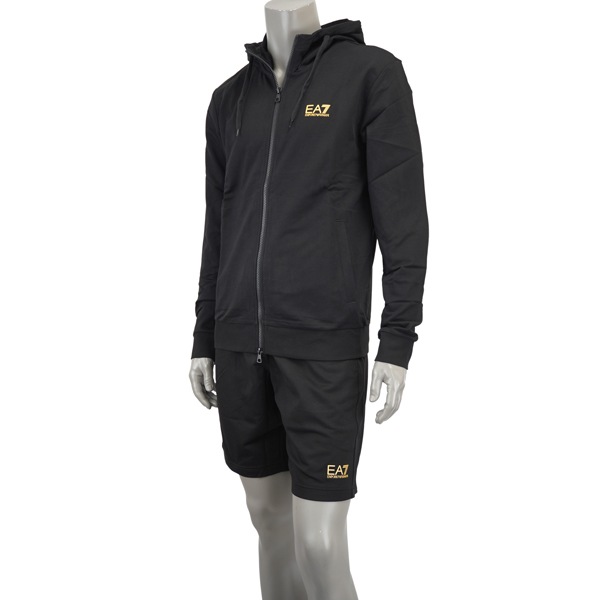 EA7 EMPORIO ARMANI イーエーセブン エンポリオ・アルマーニ ミニロゴ ジップパーカー×ショートパンツ 上下セット/セットアップ /リゾートウェア/8NPM33×8NPS65 PJ