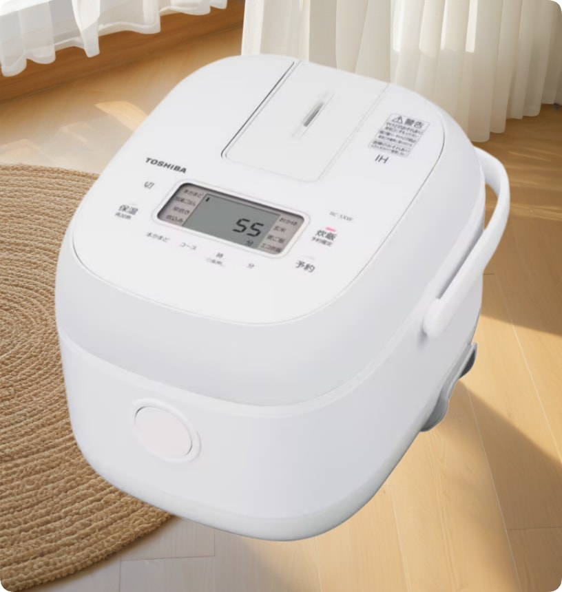 IH炊飯器 3合炊き 備長炭ダイヤモンド釜 ホワイト RC-5XW（W）