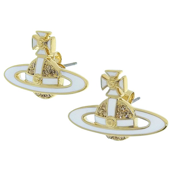 ヴィヴィアンウエストウッド アクセサリー レディース ピアス イヤリング ゴールド×ホワイト NEIL MINI BAS RELIEF PENDANT-EARRINGS 6201032402R281