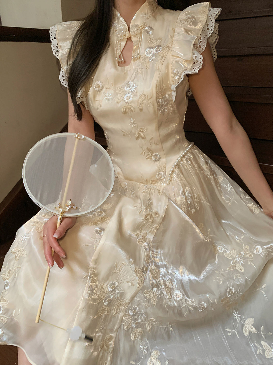 脚魅せミニスカート 百掛け チャイナドレス ワンピース 大人気ロリスーツパーティードレスロリータドレス ワンピース 着痩せ