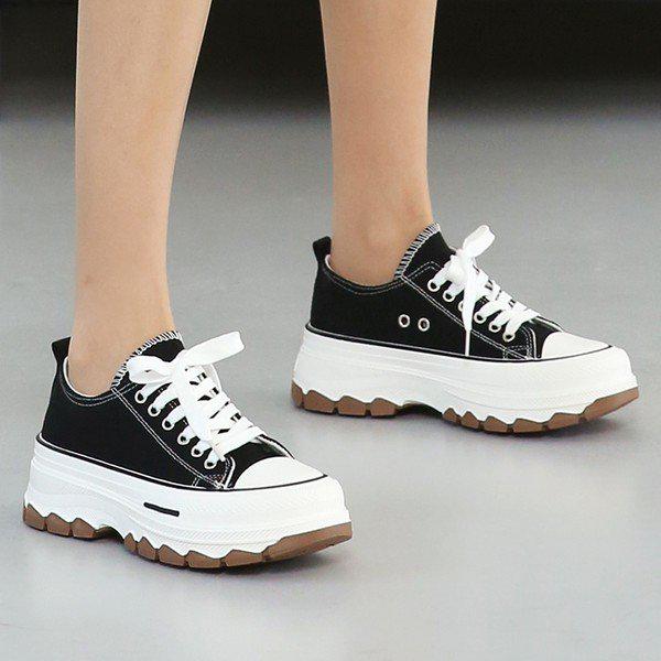 キャンバス生地 女性 レディース スリッポン スニーカー 運動靴 5cm sjlux 4521_P373362481