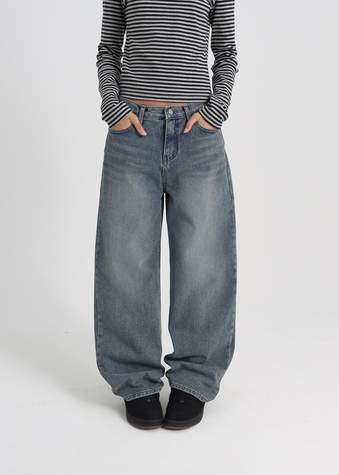 [B-DENIM] STANDARD WIDE JEANS 045