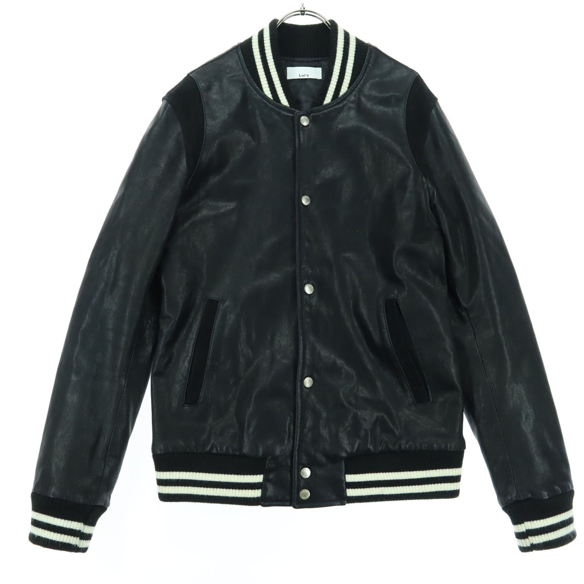 長袖 レザー スタジャン L ブラック 山羊革 メンズ 古着