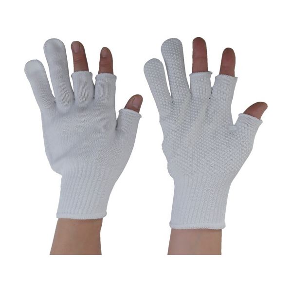 （まとめ）丸和ケミカル 3本指出しすべり止手袋 35 1双 [x10セット]